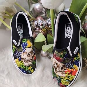 Vans Old Skool Skulls and fruits design Shoes Women new